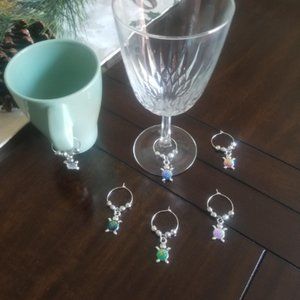 6pc. Beautiful Delicate Turtle Wine Glass Markers